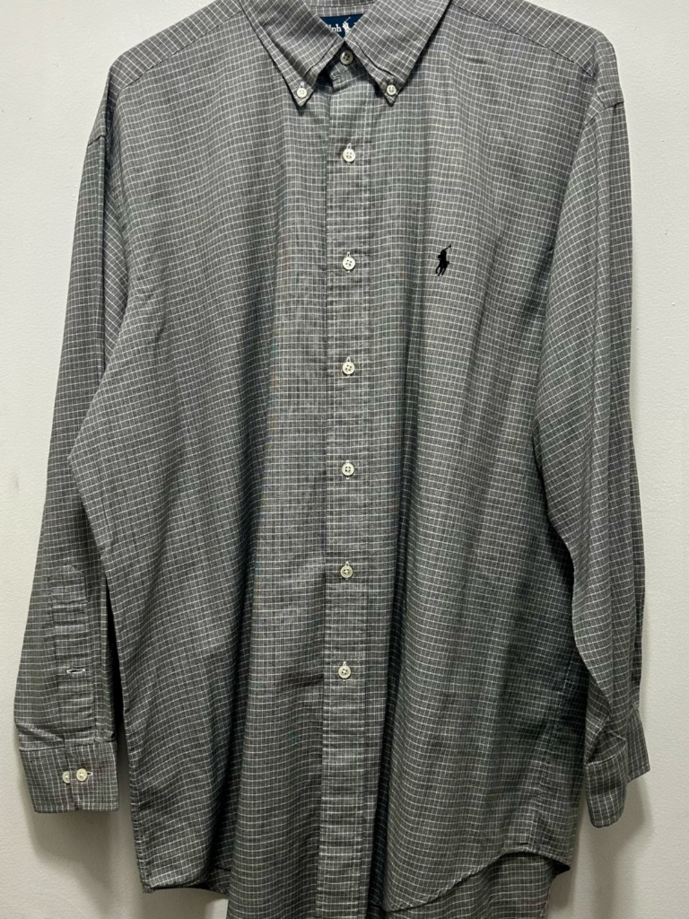 Ralph Lauren Black and Gray Windowpane Button-Down Shirt